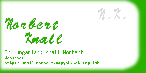 norbert knall business card